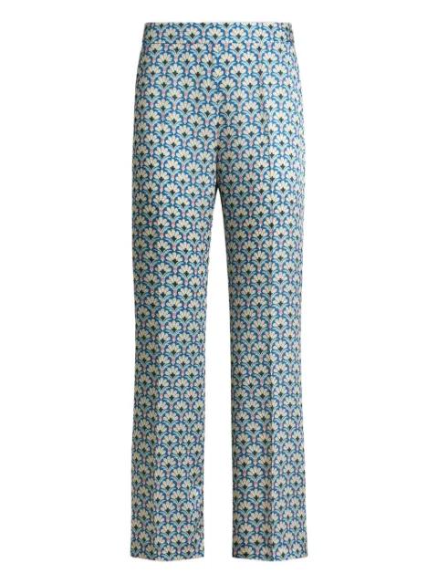 palm-motif bootcut trousers by ETRO