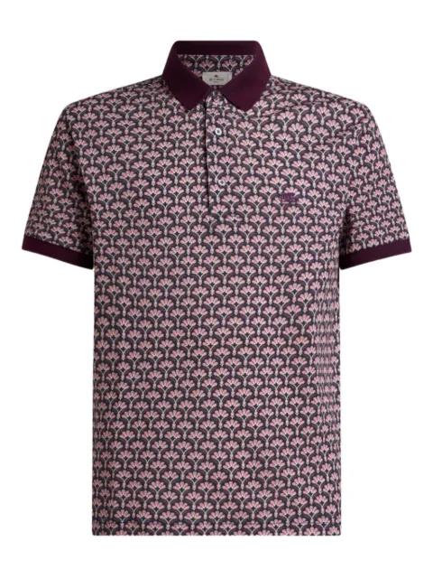 palm-motif cotton polo shirt by ETRO