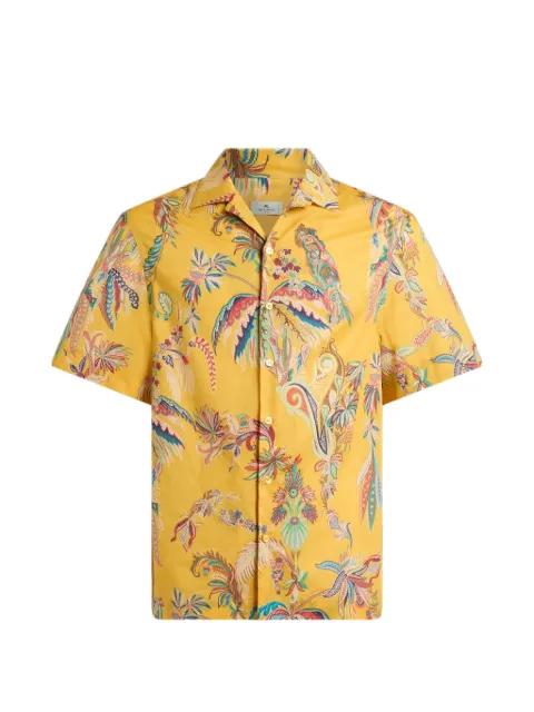 parrot-print palm-tree shirt by ETRO