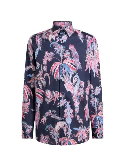 parrot-print palm-tree shirt by ETRO