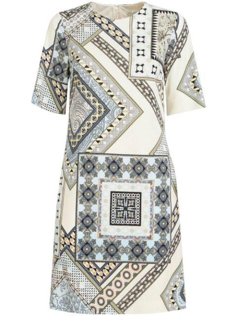 patchwork-print shift dress by ETRO