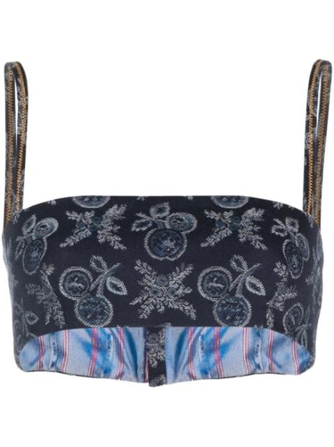 patterned-jacquard bralette by ETRO