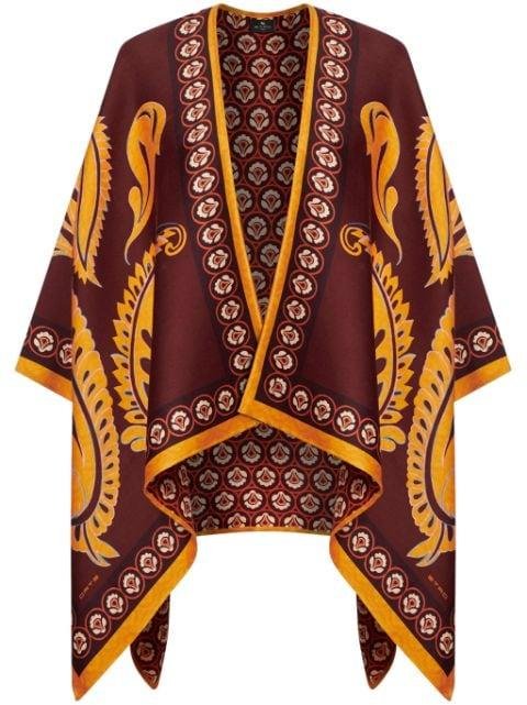 patterned-jacquard cotton cape by ETRO