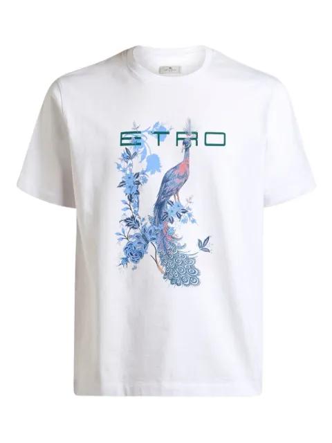 peacock floral print T-shirt by ETRO