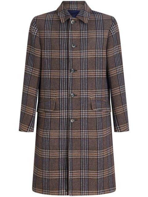 plaid-check pattern coat by ETRO