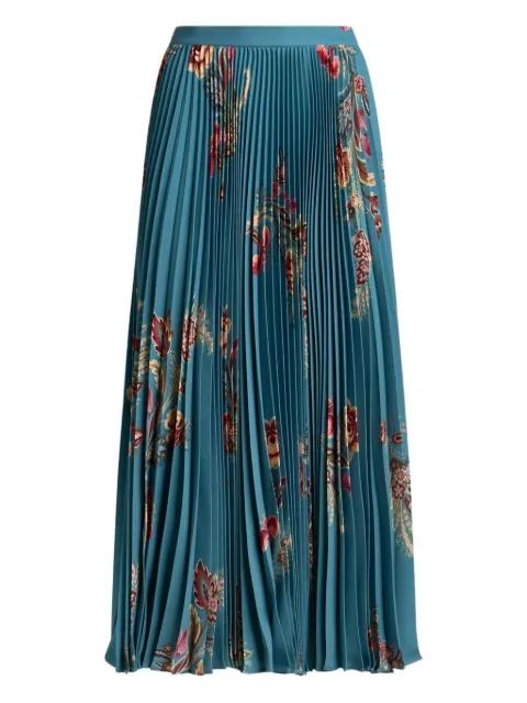 pleated floral-print midi skirt by ETRO