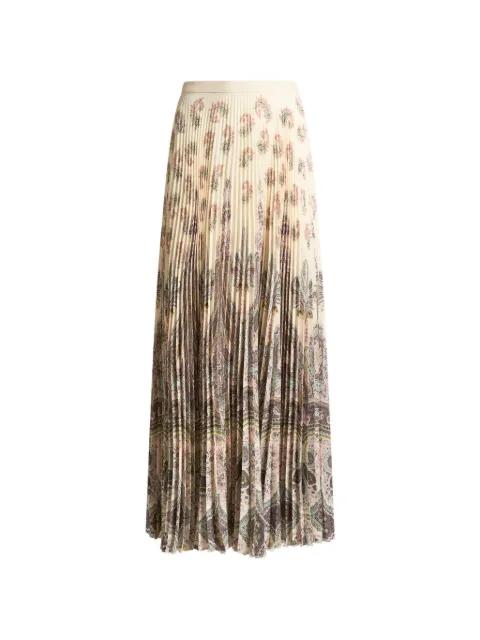 pleated maxi skirt with placed print by ETRO