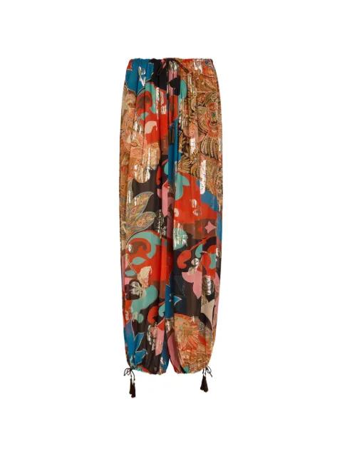 print-detail wide-leg trousers by ETRO