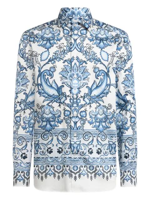 print long-sleeve cotton shirt by ETRO