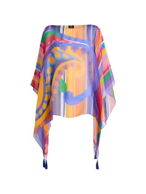 printed poncho blouse by ETRO