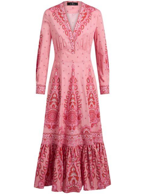 printed poplin midi dress by ETRO