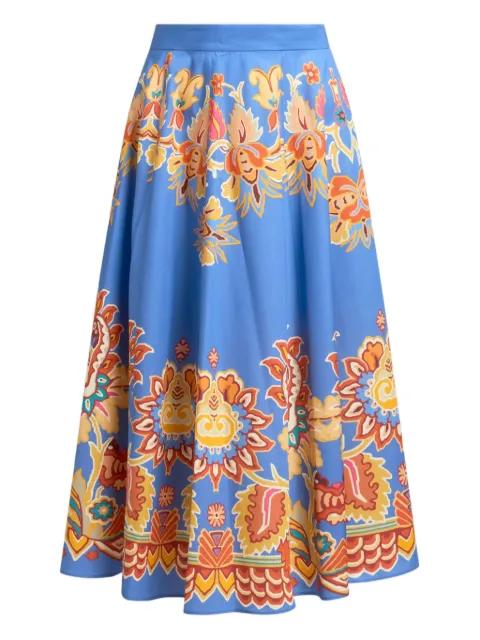 printed poplin midi skirt by ETRO