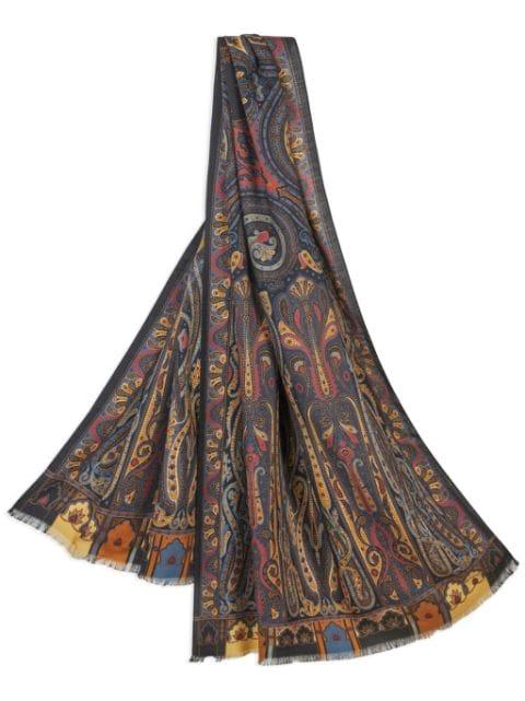 printed wool and silk scarf by ETRO