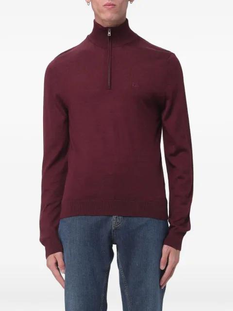 quarter-zip embroidered-logo sweater by ETRO