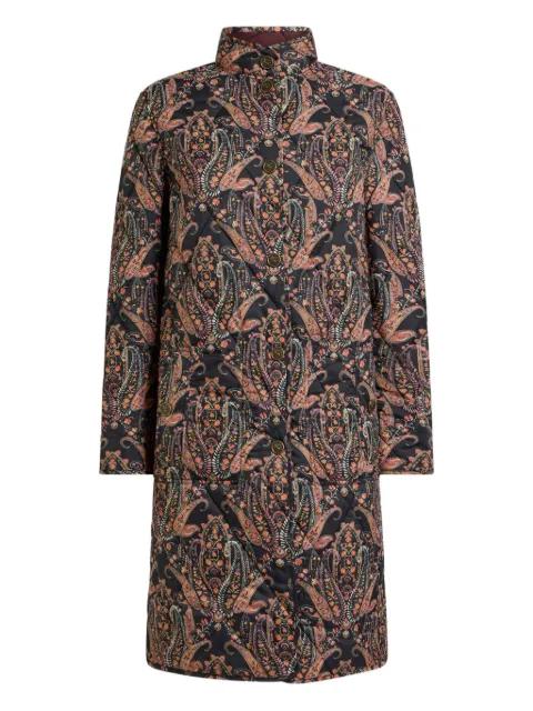 quilted floral paisley-motif coat by ETRO