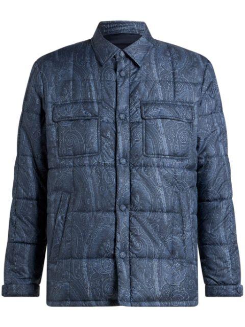 quilted overshirt in grosgrain by ETRO