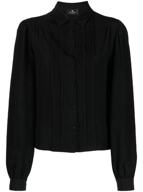 ribbed-detail silk blouse by ETRO