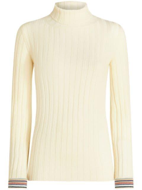 ribbed-knit striped-edge jumper by ETRO