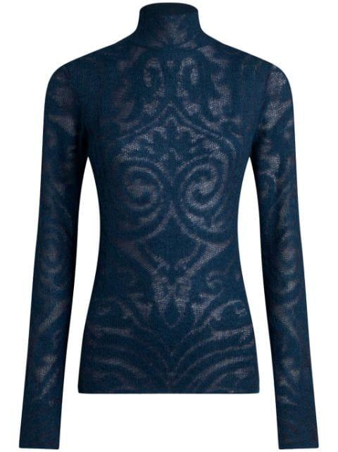 roll neck jacquard sweater by ETRO