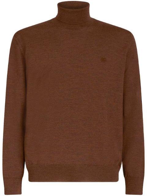roll neck virgin wool jumper by ETRO