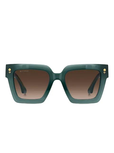 rose-embellished square-frame sunglasses by ETRO