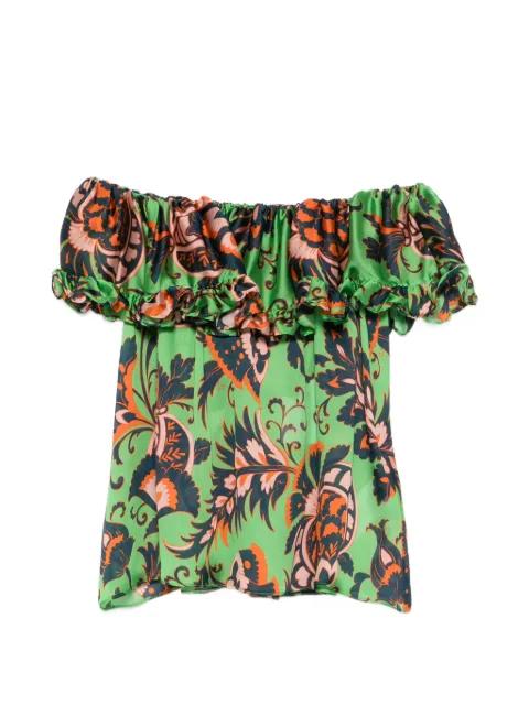 ruffled floral-print blouse by ETRO