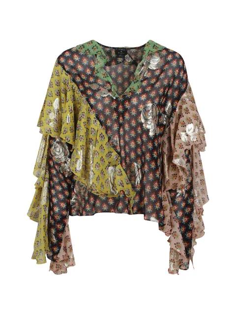 ruffled floral-print top by ETRO
