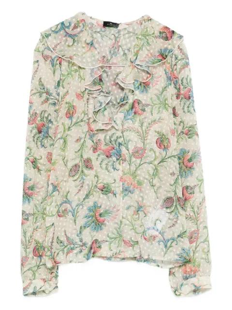 ruffled floral top by ETRO