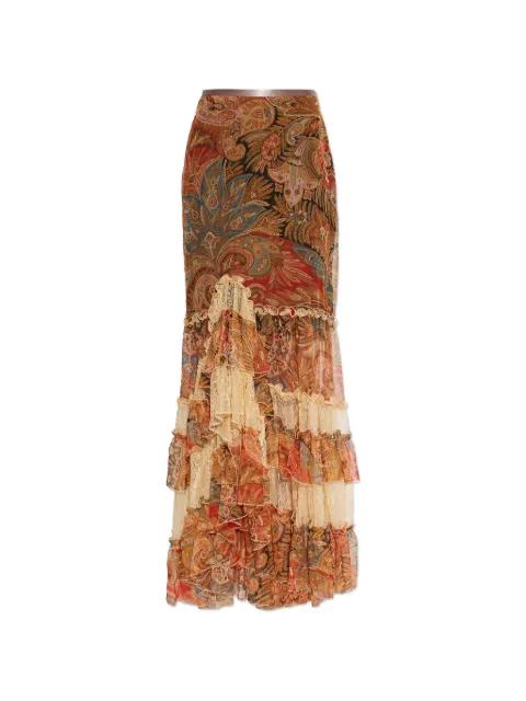 ruffled paisley-print maxi skirt by ETRO