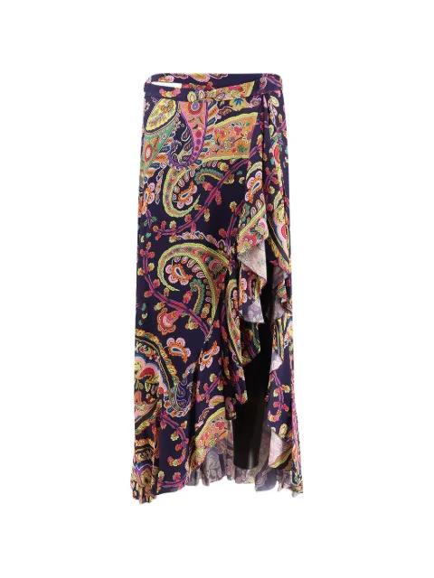ruffled paisley skirt by ETRO