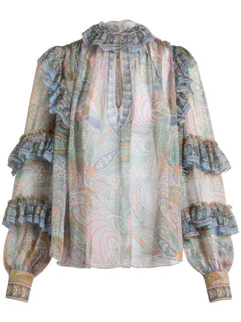 ruffled silk blouse by ETRO