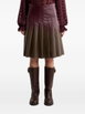 short pleated-skirt in degradé-leather by ETRO