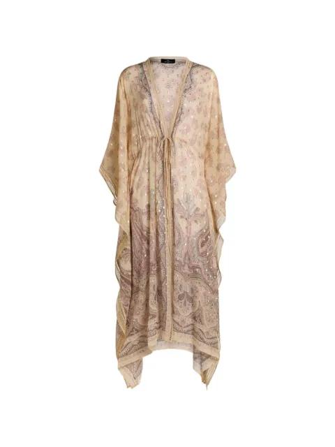 silk kaftan with placed print by ETRO