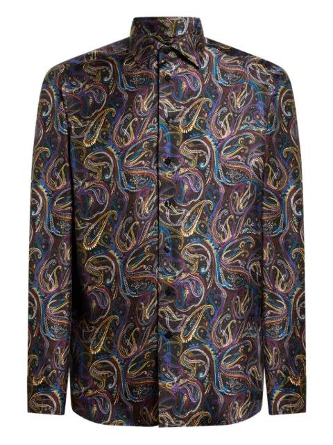 silk shirt with metallic paisley motif by ETRO