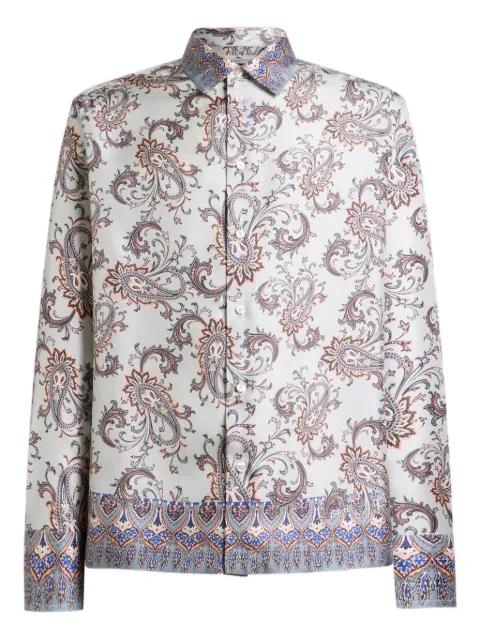 silk-shirt with placed leafy paisley-print by ETRO