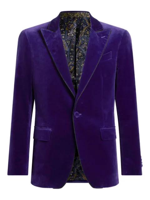 single-breasted blazer with contrast lining by ETRO