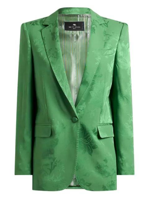 single-breasted floral-motif jacquard blazer by ETRO