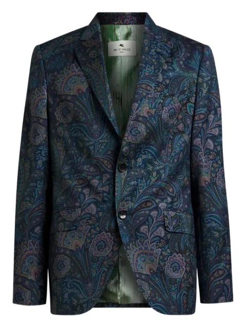 single-breasted floral motif wool jacket by ETRO