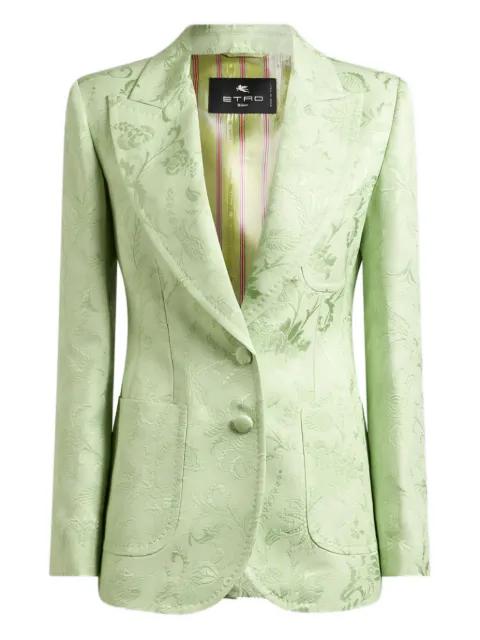 single-breasted jacquard jacket with floral by ETRO
