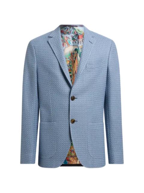 single-breasted micro-pattern cotton blazer by ETRO