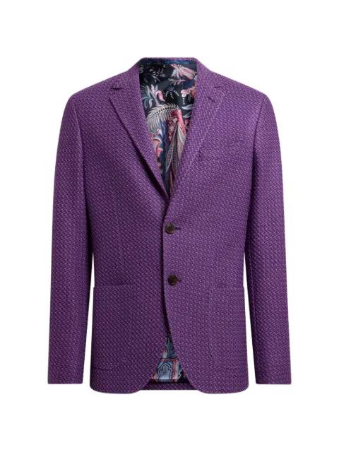 single-breasted micro-pattern cotton blazer by ETRO