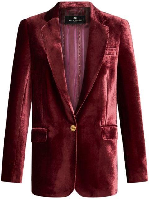 single-breasted velvet blazer by ETRO