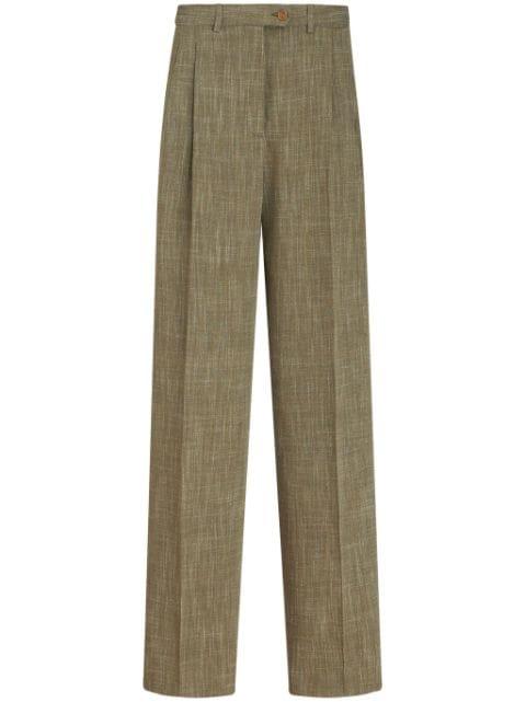 slub-effect tailored trousers by ETRO