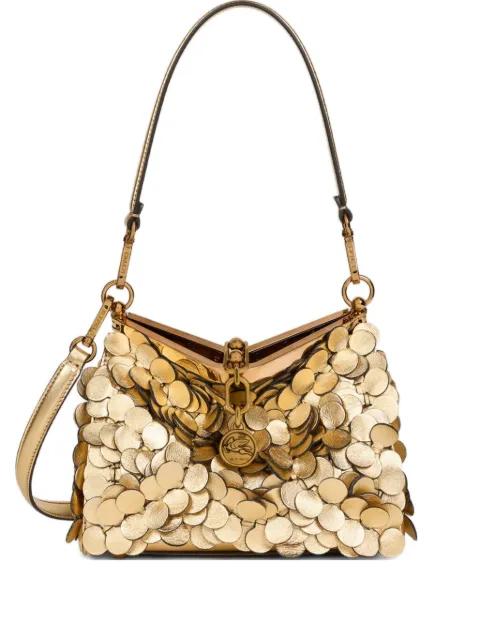 small leather Vela bag with laminated sequins by ETRO
