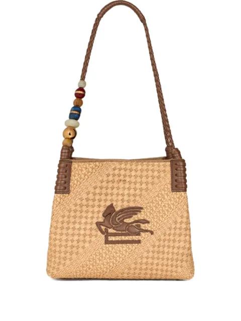 small raffia Libra tote bag by ETRO