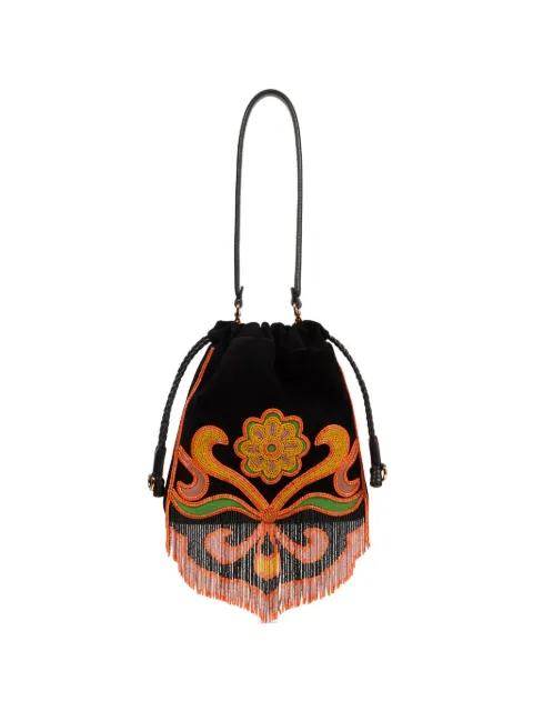 small suede Kalispera bag with beads and fringes by ETRO