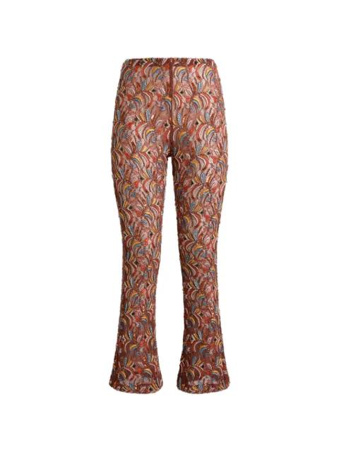 straight-leg lace trousers with bead and sequin embroidery by ETRO