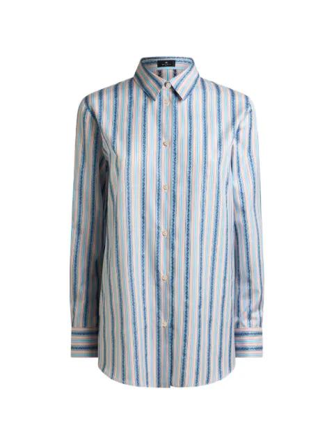 striped cotton jacquard shirt with fil coupé Paisley by ETRO