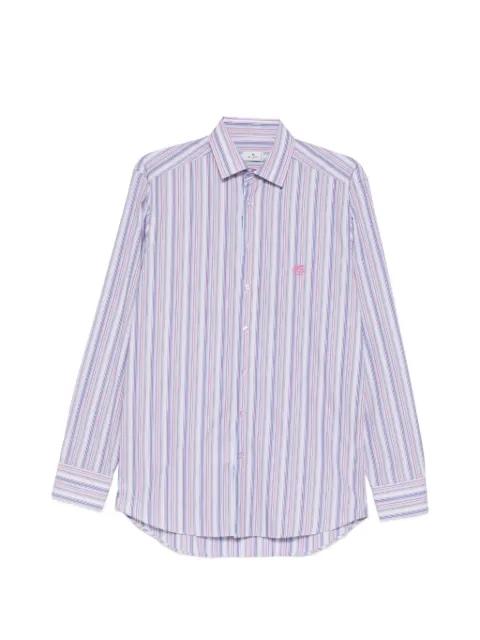 striped embroidered-logo shirt by ETRO