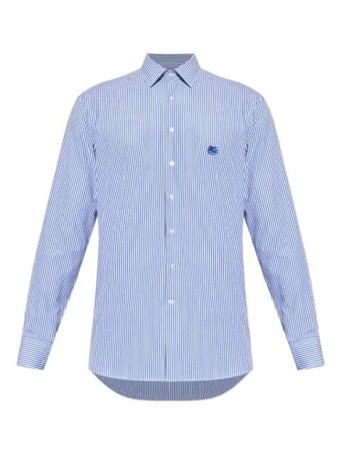 striped logo-embroidered shirt by ETRO